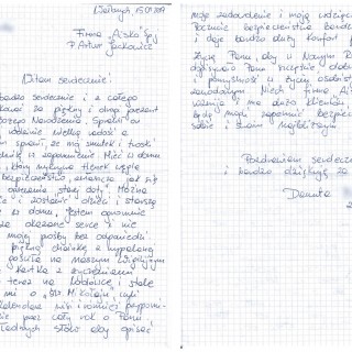 Podziękowanie od Pani Danuty