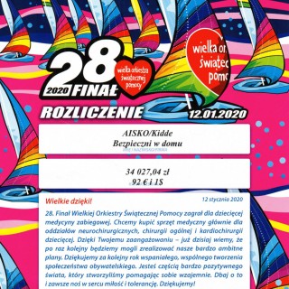 Podziękowanie od Wielkiej Orkiestry Świątecznej Pomocy
