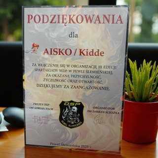 Podziękowania Spartakiada MDP w Pewli Ślemieńskiej