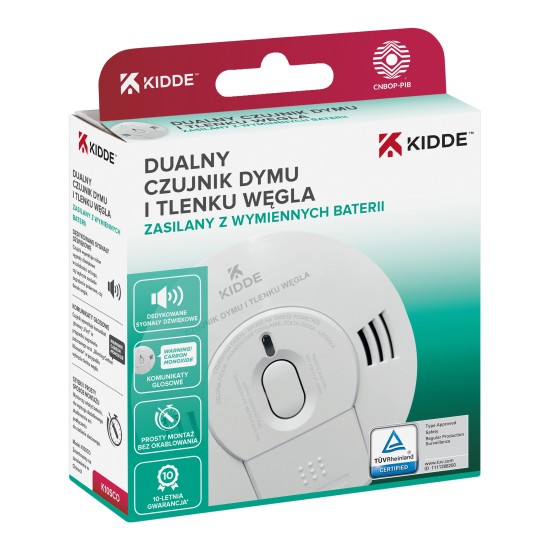 Dualny czujnik dymu i tlenku węgla K10SCO