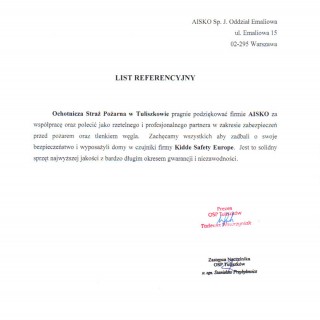 Referencje - Ochotnicza Straż Pożarna w Tuliszkowie