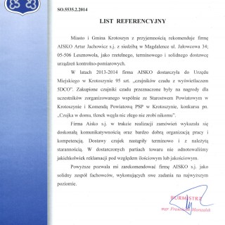 Referencje - Burmistrz Miasta i Gminy Krotoszyn
