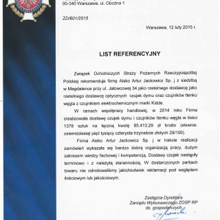 Referencje - Związek Ochotniczych Straży Pożarnych Warszawa
